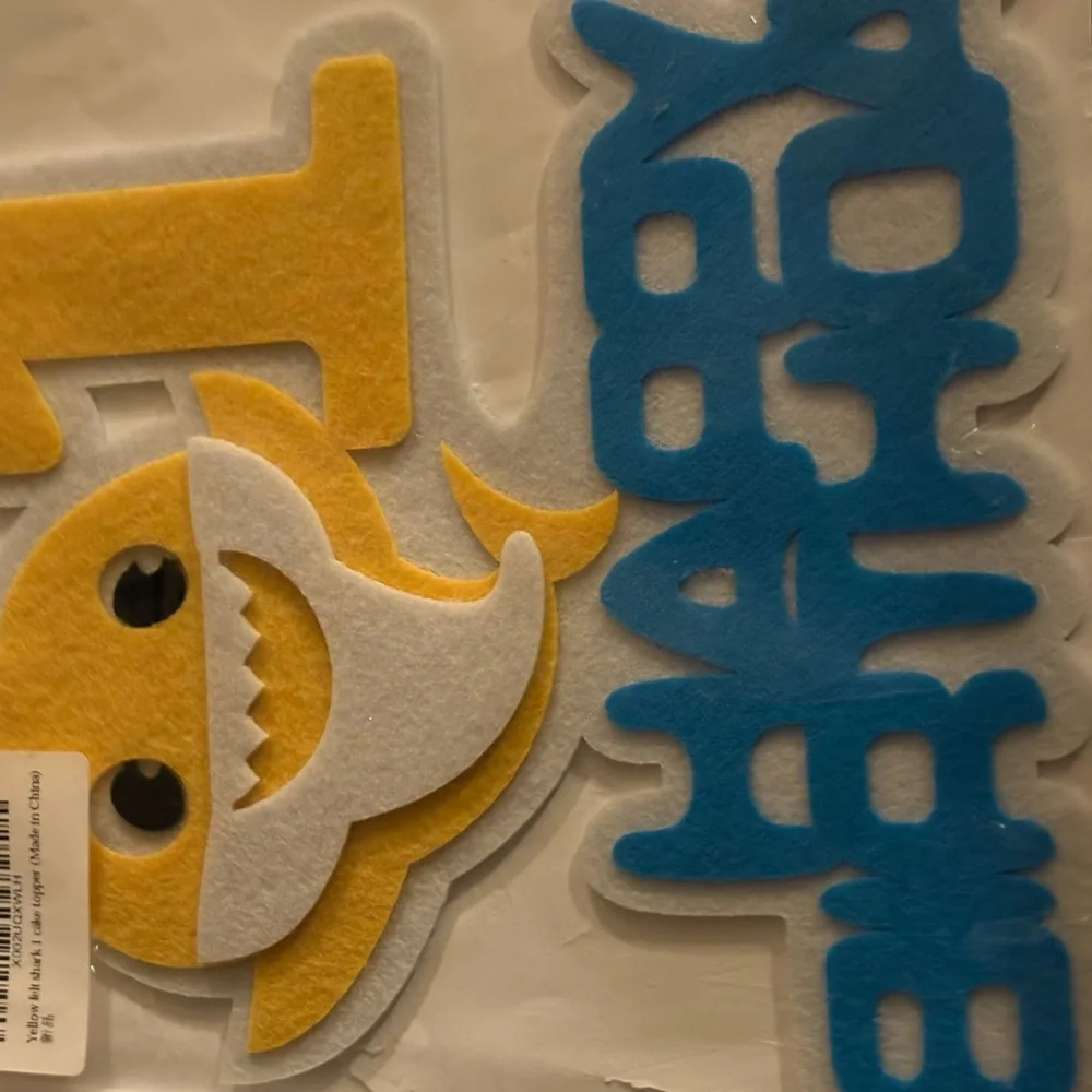 Baby Shark yellow and Blue Birthday Cake Topper